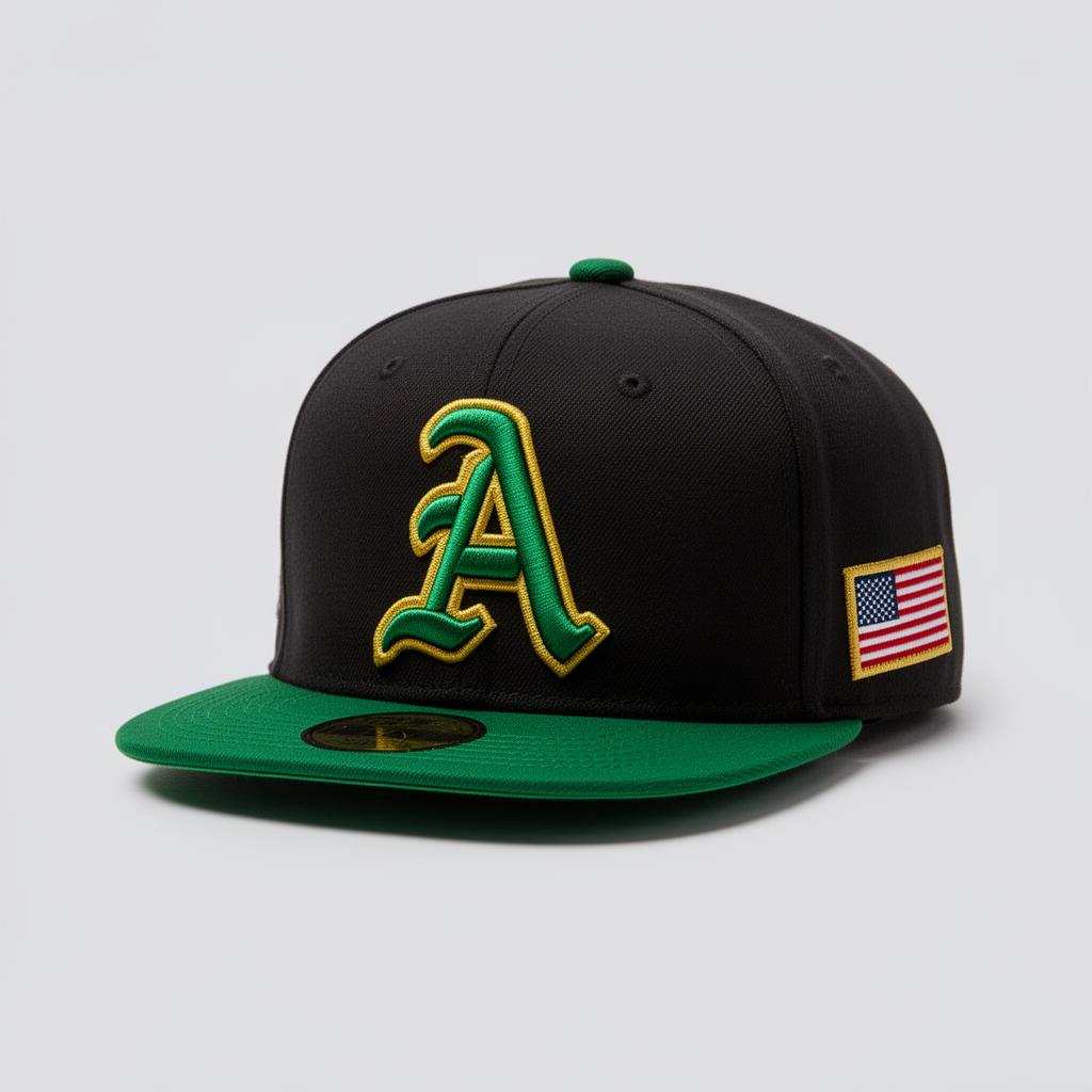 'A' Fitted — Black / Green
