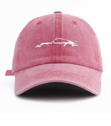 Sports Car Dad Hat — Washed Pink
