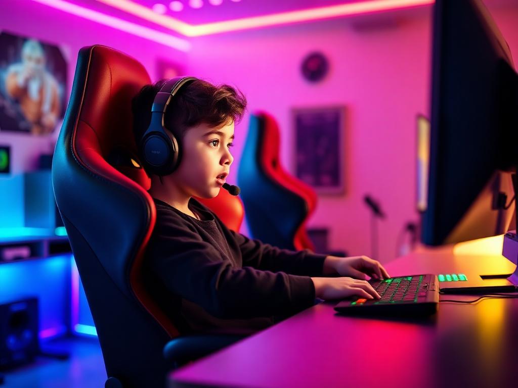 Kid gaming in a VOLT Gaming Chair